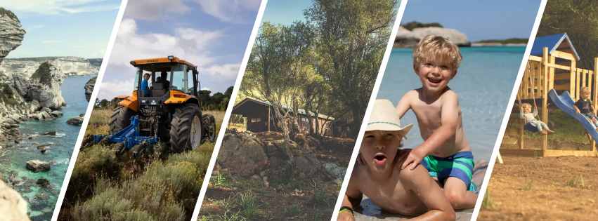 Mix photos du domaine viticole où l'on séjourne dans des ecolodges