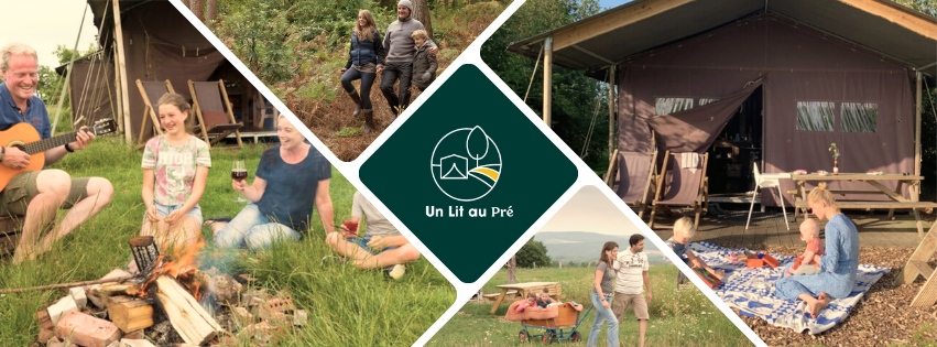 Mix de photo de famille qui séjourne à la ferme