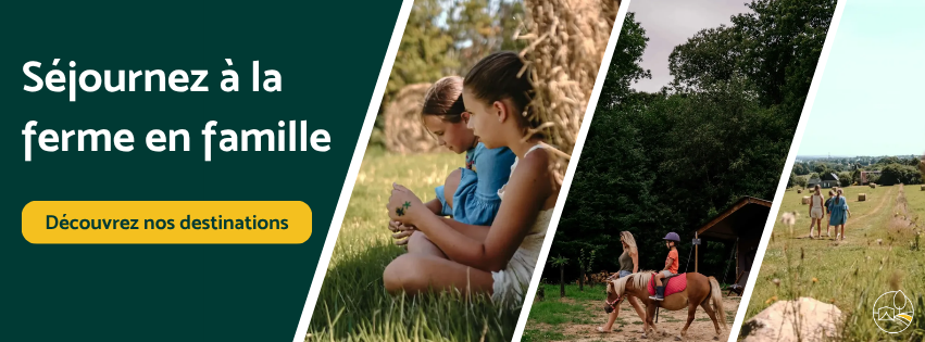 Appel a l'action avec des photos de séjour a la ferme en famille