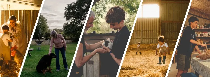 Mix de photos de séjour atypique à la ferme